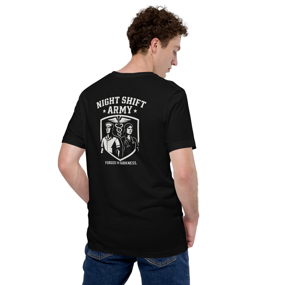 Night Shift Army Essential Unisex T-Shirt Blackout Edition
